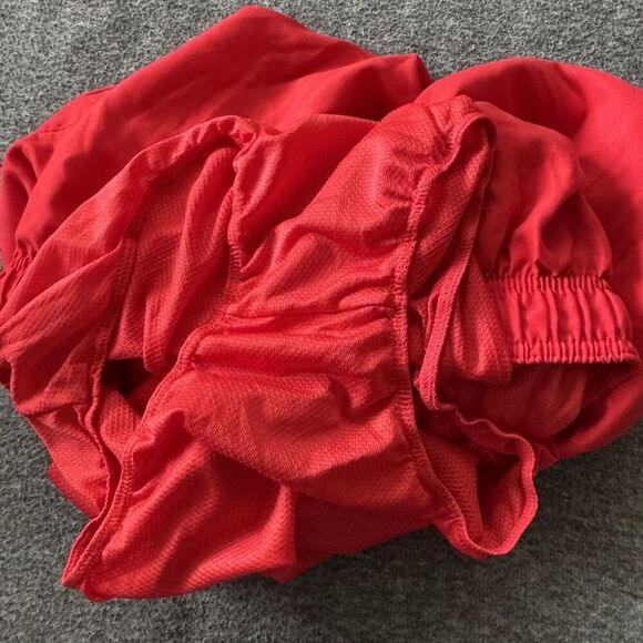 Nike Swim Trunks Mens Shorts Red NESSA558 Medium Swoosh Lined - Picture 7 of 10